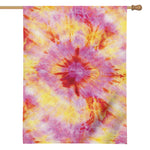 Pink And Yellow Tie Dye Print House Flag