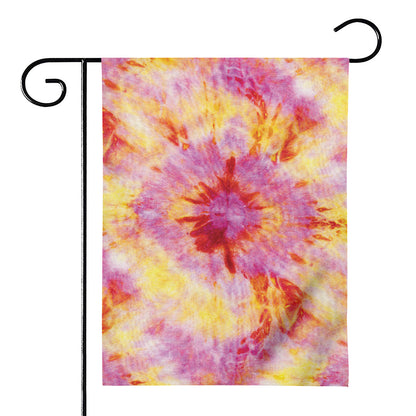 Pink And Yellow Tie Dye Print House Flag