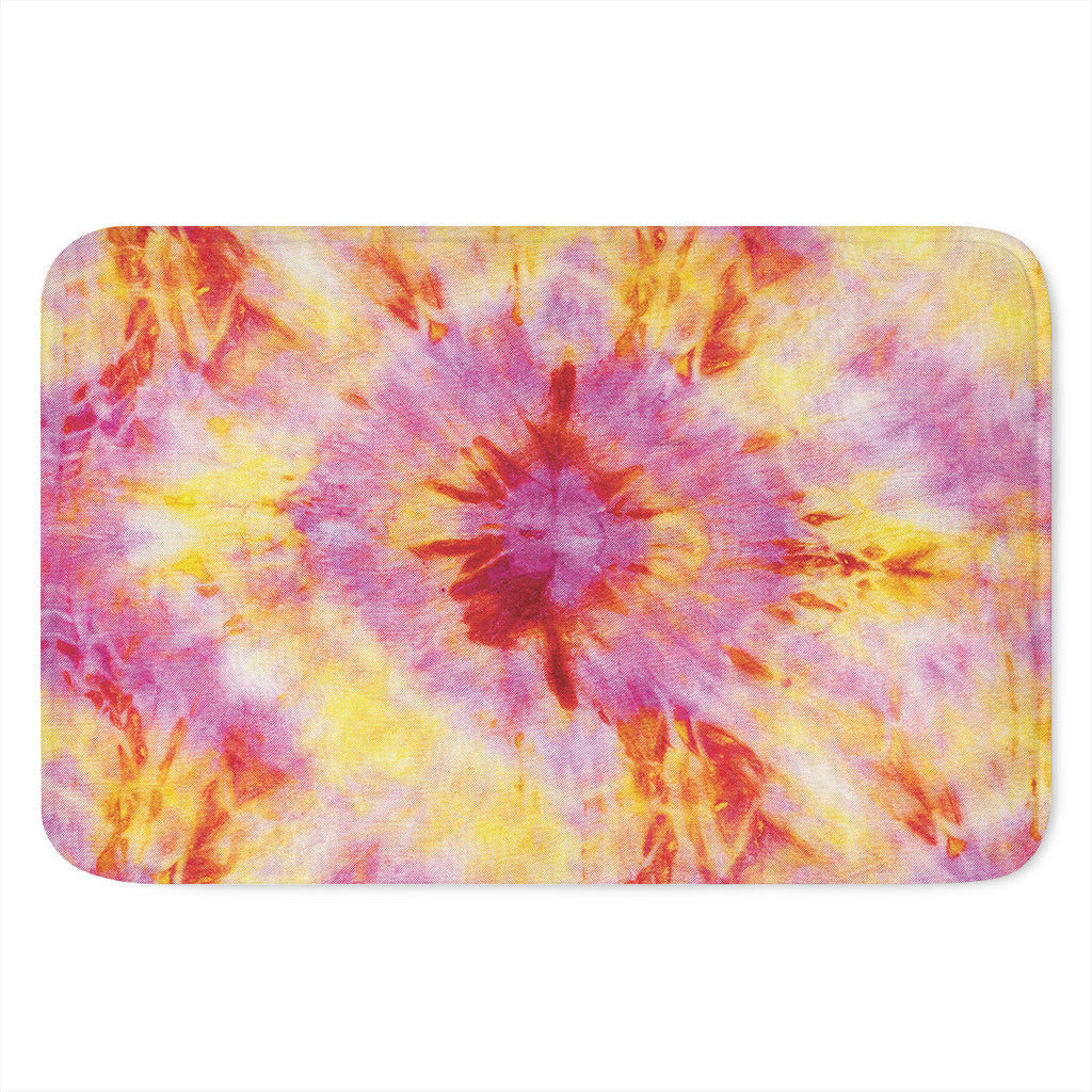 Pink And Yellow Tie Dye Print Indoor Door Mat
