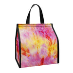 Pink And Yellow Tie Dye Print Insulated Lunch Tote