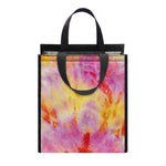 Pink And Yellow Tie Dye Print Insulated Lunch Tote