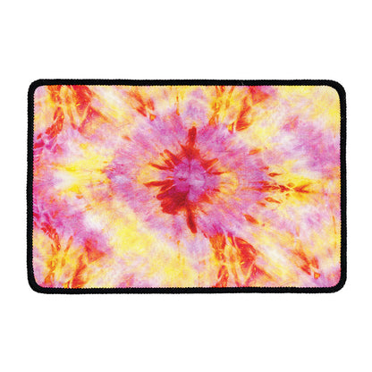 Pink And Yellow Tie Dye Print Kitchen Mat