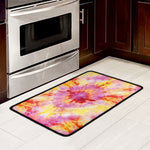 Pink And Yellow Tie Dye Print Kitchen Mat