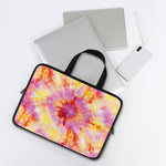 Pink And Yellow Tie Dye Print Laptop Sleeve With Handle