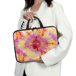 Pink And Yellow Tie Dye Print Laptop Sleeve With Handle