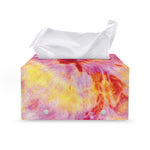Pink And Yellow Tie Dye Print Leather Tissue Box Cover