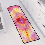 Pink And Yellow Tie Dye Print Long Kitchen Mat