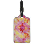 Pink And Yellow Tie Dye Print Luggage Tag