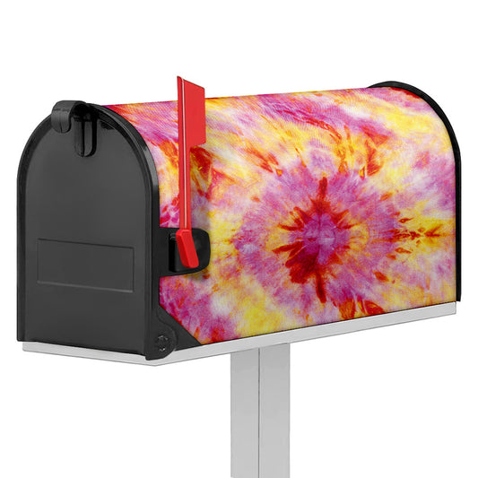 Pink And Yellow Tie Dye Print Mailbox Cover