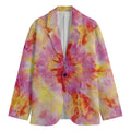 Pink And Yellow Tie Dye Print Men's Blazer