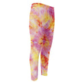 Pink And Yellow Tie Dye Print Men's Compression Pants