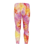 Pink And Yellow Tie Dye Print Men's leggings