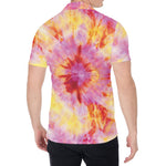Pink And Yellow Tie Dye Print Men's Shirt