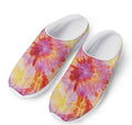 Pink And Yellow Tie Dye Print Mesh Casual Shoes