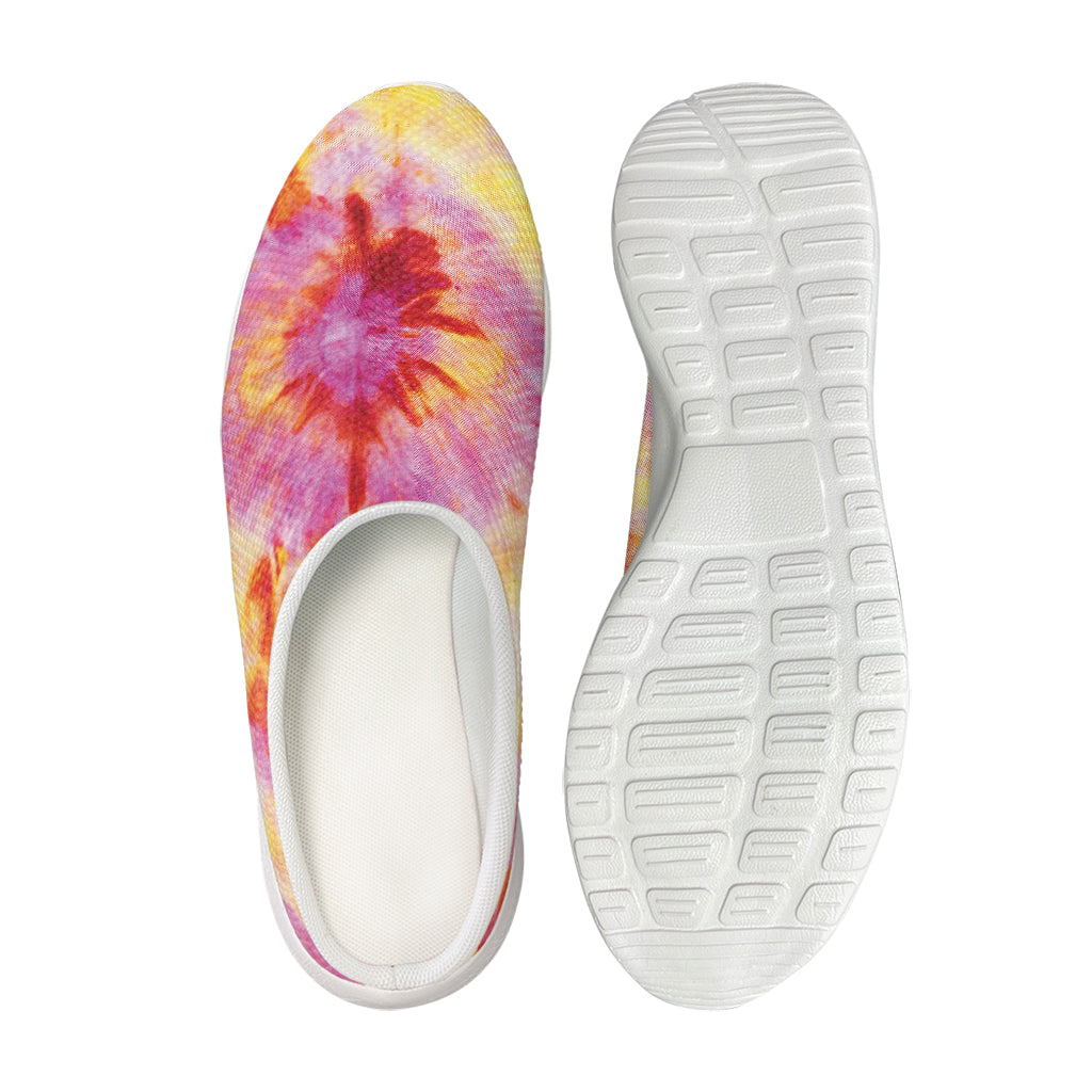 Pink And Yellow Tie Dye Print Mesh Casual Shoes