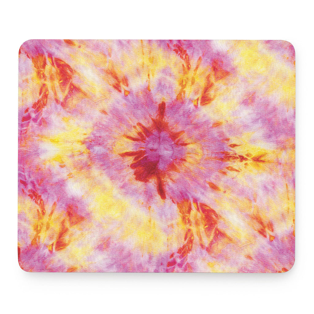 Pink And Yellow Tie Dye Print Mouse Pad