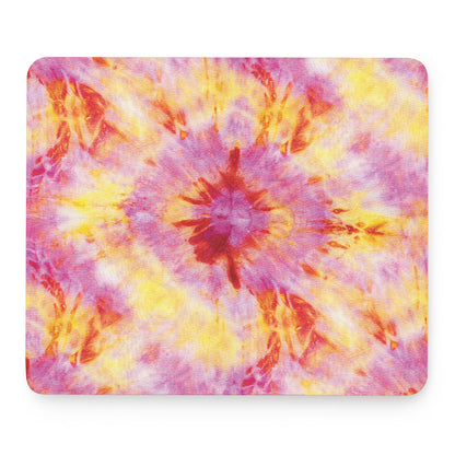 Pink And Yellow Tie Dye Print Mouse Pad