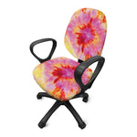 Pink And Yellow Tie Dye Print Office Chair Cover