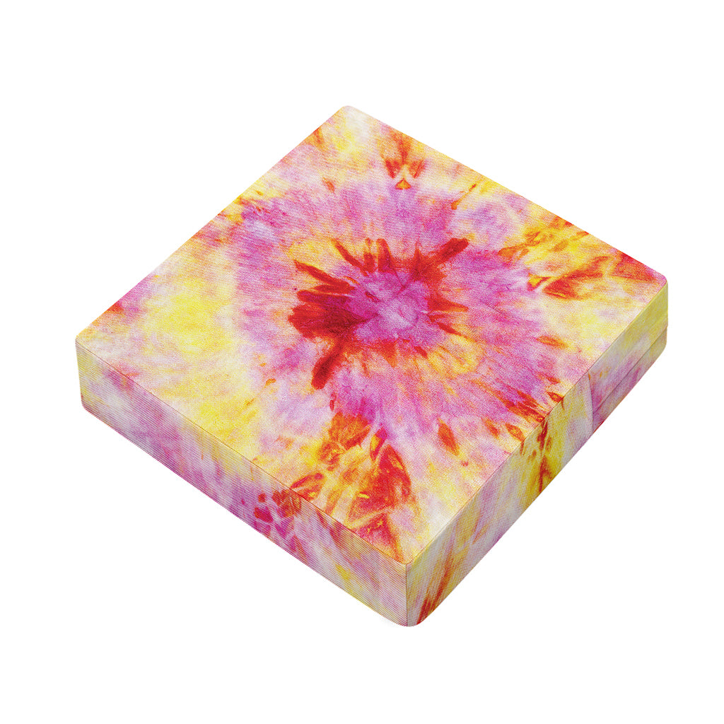 Pink And Yellow Tie Dye Print Outdoor Seat Cushion Cover