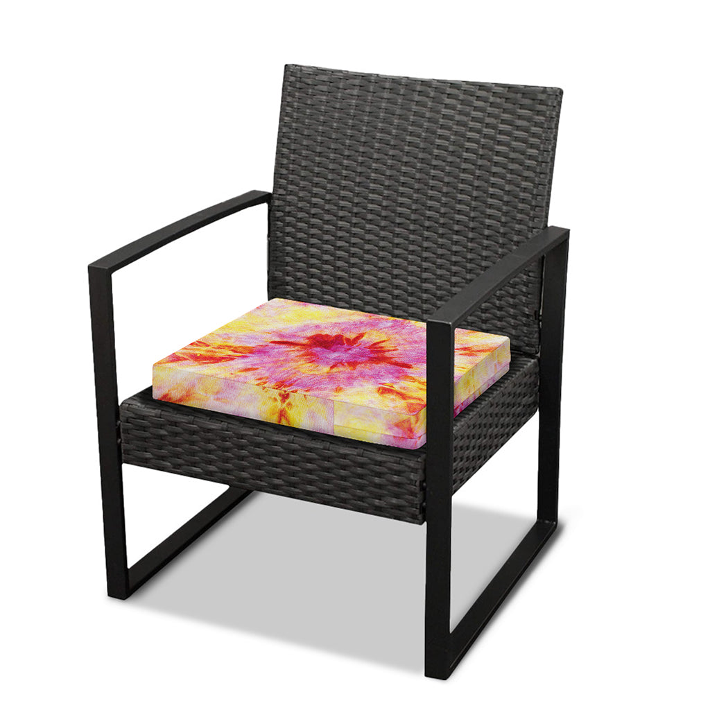 Pink And Yellow Tie Dye Print Outdoor Seat Cushion Cover