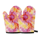 Pink And Yellow Tie Dye Print Oven Mitts