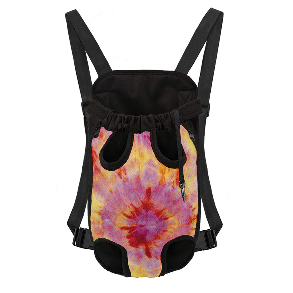 Pink And Yellow Tie Dye Print Pet Carrier Backpack