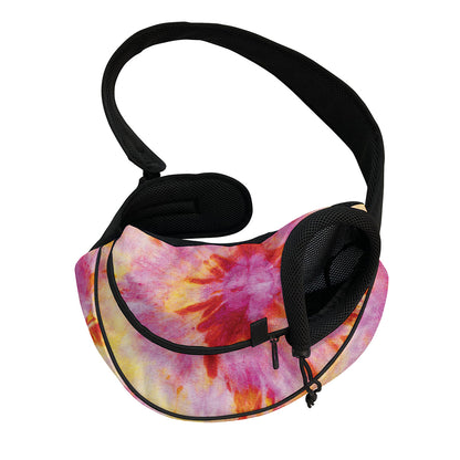 Pink And Yellow Tie Dye Print Pet Sling Carrier