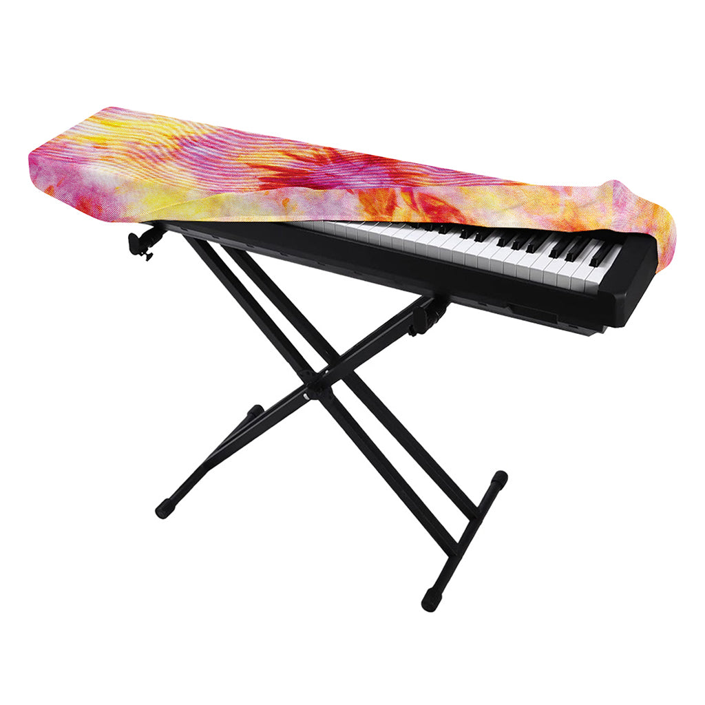 Pink And Yellow Tie Dye Print Piano Keyboard Cover