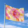 Pink And Yellow Tie Dye Print Polyester Flag