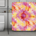 Pink And Yellow Tie Dye Print Polyester Shower Curtain
