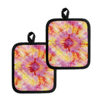 Pink And Yellow Tie Dye Print Pot Holders