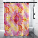 Pink And Yellow Tie Dye Print Premium Shower Curtain