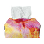 Pink And Yellow Tie Dye Print Rectangle Tissue Box Cover