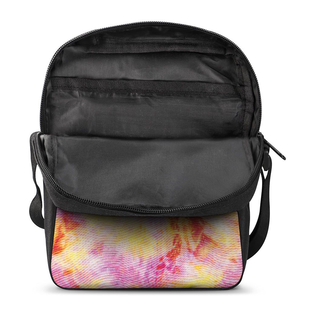 Pink And Yellow Tie Dye Print Rectangular Crossbody Bag