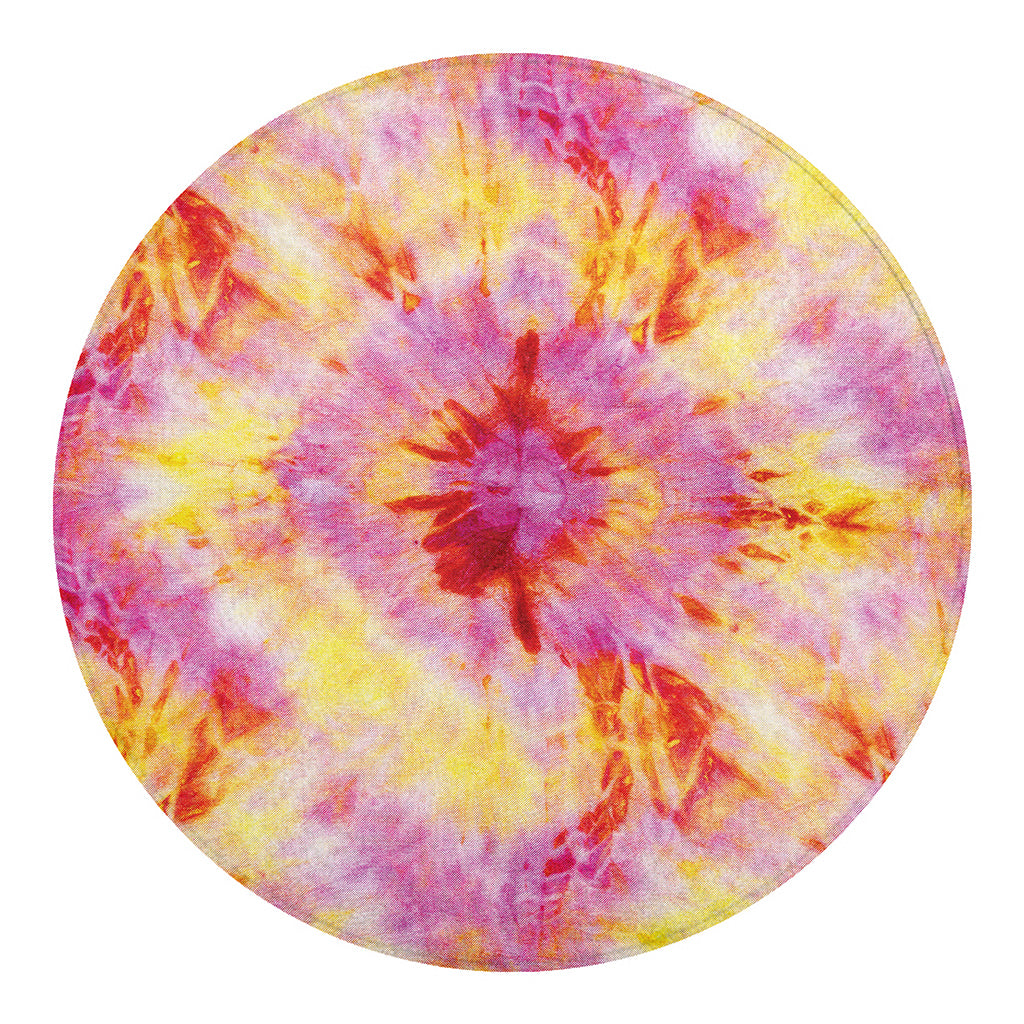 Pink And Yellow Tie Dye Print Round Blanket
