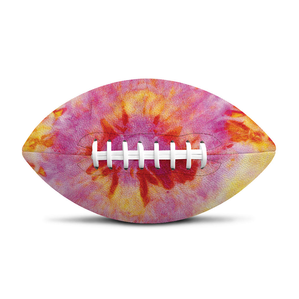 Pink And Yellow Tie Dye Print Rugby Ball