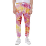 Pink And Yellow Tie Dye Print Scuba Joggers