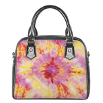 Pink And Yellow Tie Dye Print Shoulder Handbag