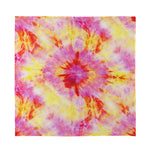 Pink And Yellow Tie Dye Print Silk Bandana