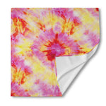 Pink And Yellow Tie Dye Print Silk Bandana