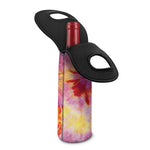 Pink And Yellow Tie Dye Print Single Neoprene Wine Tote