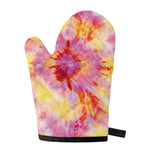 Pink And Yellow Tie Dye Print Single Oven Mitt