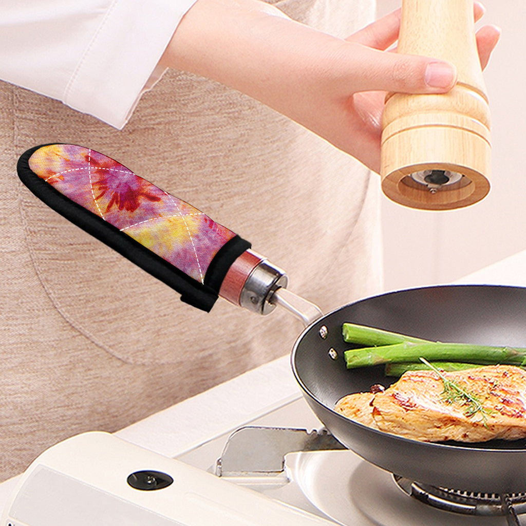 Pink And Yellow Tie Dye Print Skillet Handle Cover