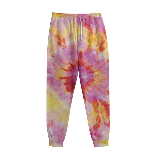 Pink And Yellow Tie Dye Print Sweatpants