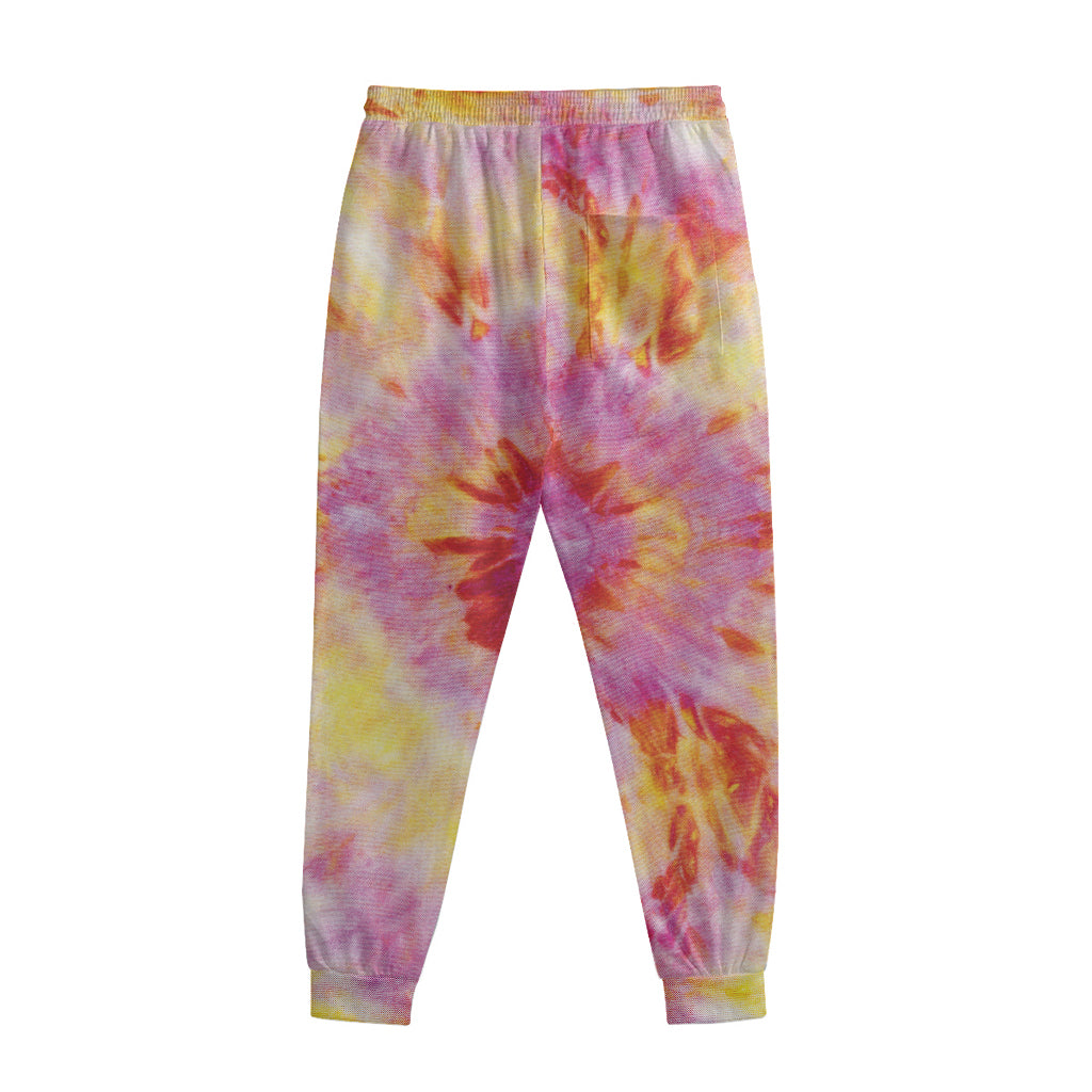Pink And Yellow Tie Dye Print Sweatpants