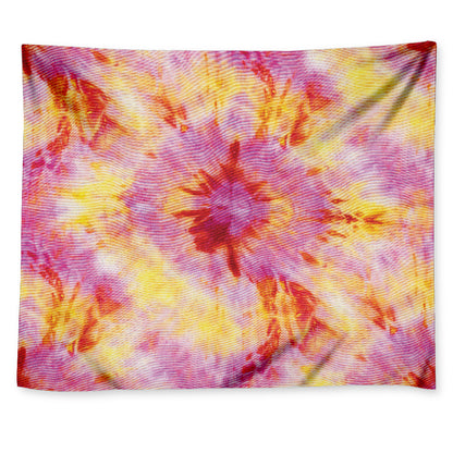 Pink And Yellow Tie Dye Print Tapestry
