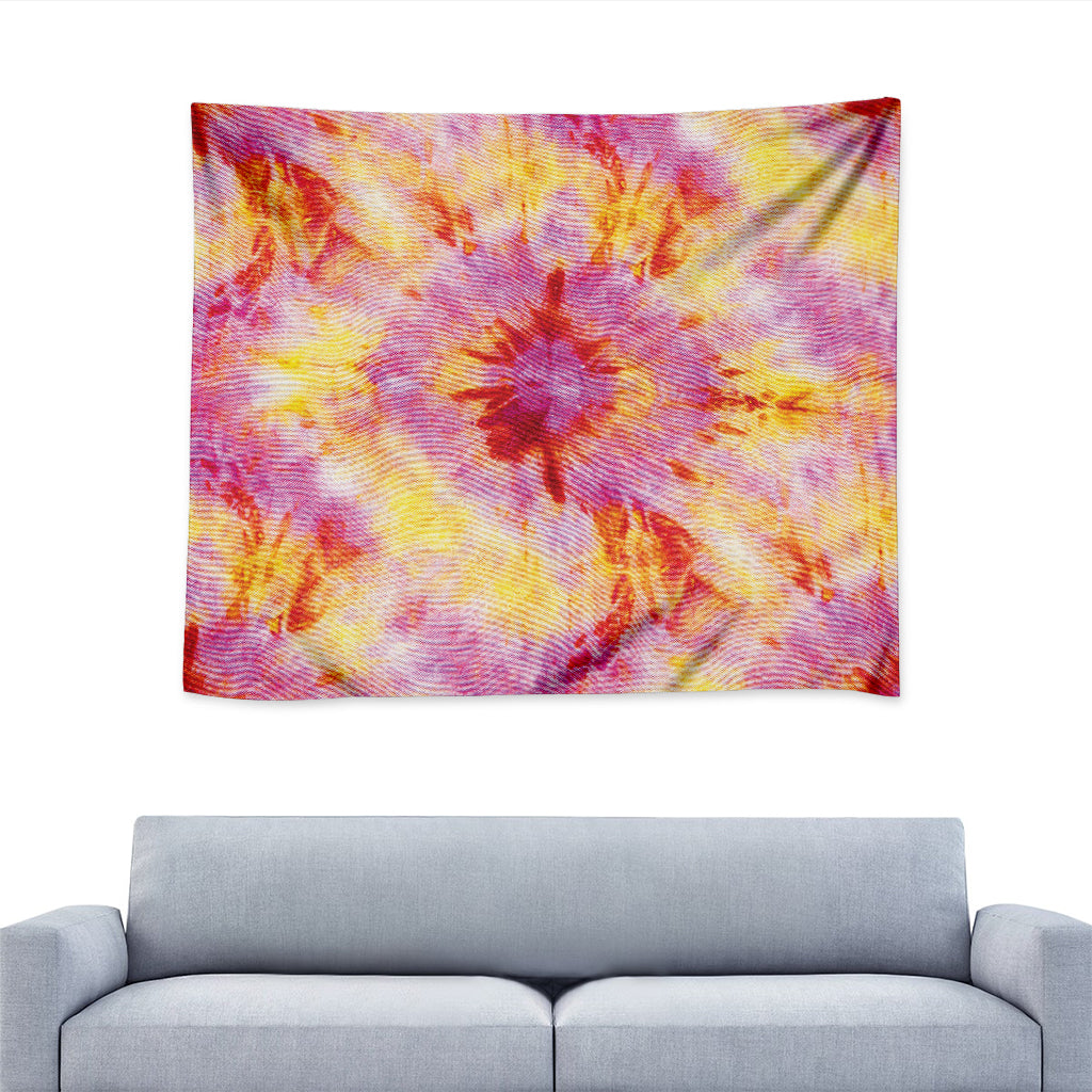 Pink And Yellow Tie Dye Print Tapestry