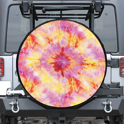 Pink And Yellow Tie Dye Print Tire Cover