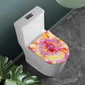 Pink And Yellow Tie Dye Print Toilet Lid Cover