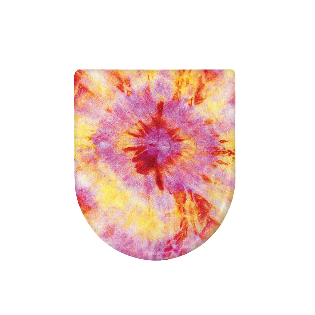 Pink And Yellow Tie Dye Print Toilet Lid Cover